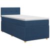 vidaXL Lit boxspring avec matelas Bleu 100 x 200 cm Tissu