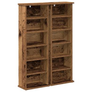 vidaXL Meuble CD 2 pc Bois ancien 60 x 17 x 92 cm Bois d'ing&eacute;nierie