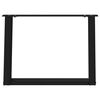 vidaXL Pieds de table basse en U, 2 pi&egrave;ces, noir, 60 x (42-43) cm, acier