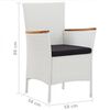 vidaXL Ensemble &agrave; manger de jardin 7 pcs Blanc