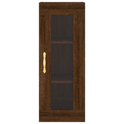 vidaXL Buffet haut Chêne marron 34,5x34x180 cm Bois d'ingénierie