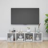 vidaXL Meubles TV 4 pcs blanc brillant 37x35x37 cm bois d&rsquo;ing&eacute;nierie