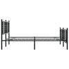 vidaXL Cadre de lit m&eacute;tal sans matelas avec pied de lit noir 160x200cm