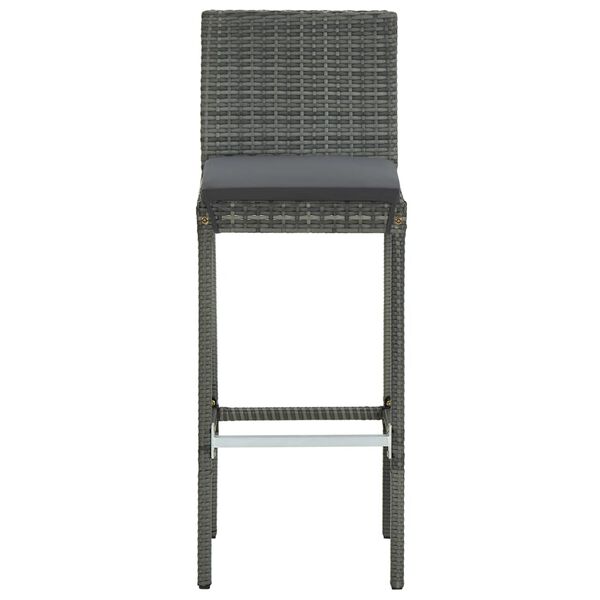vidaXL Tabourets de bar de jardin et coussins lot de 4 r&eacute;sine tress&eacute;e