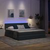 vidaXL Lit avec des lumi&egrave;res &agrave; LED Gris fonc&eacute; 180 x 200 cm Velours
