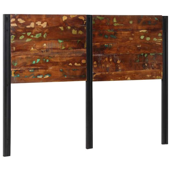 vidaXL T&ecirc;te de lit 140 cm bois massif r&eacute;cup&eacute;r&eacute; et fer