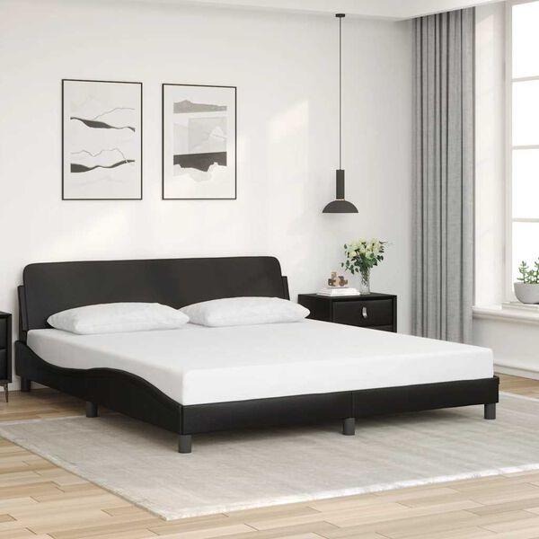 vidaXL Cadre de lit Dover noir 180x200 cm similicuir