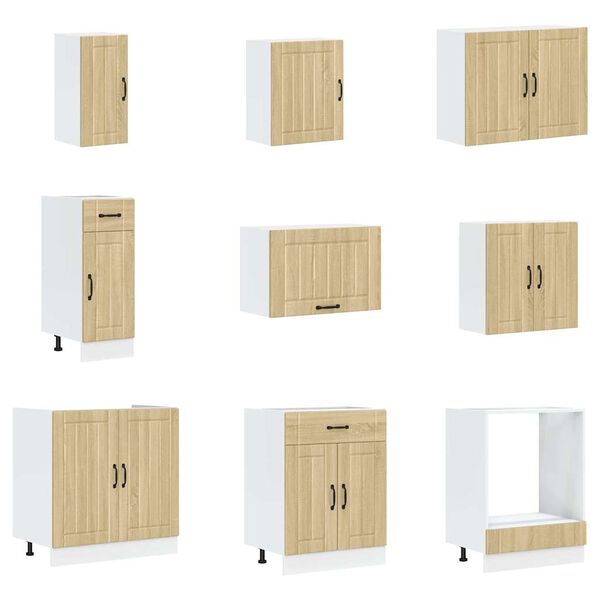 vidaXL Ensemble d'armoires de cuisine 14 pcs Lucca bois d'ing&eacute;nierie