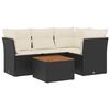 vidaXL Salon de jardin 5 pcs avec coussins noir r&eacute;sine tress&eacute;e