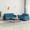 vidaXL Ensemble de canap&eacute;s 2 pcs bleu velours
