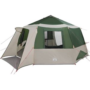 vidaXL Tente de cabane 12 personnes Vert et gris 500 x 500 x 294 cm