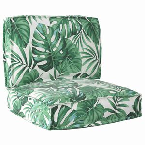 vidaXL Set de coussins de palette Floral 2 pcs Motif Feuille Verte