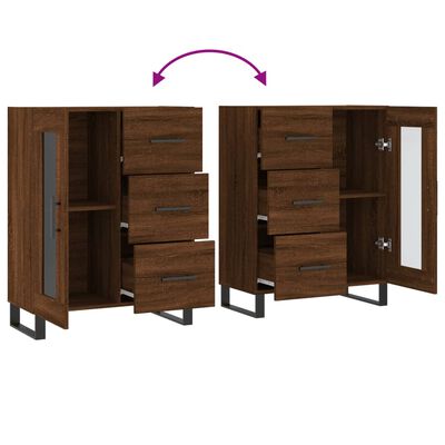 vidaXL Buffet chêne marron 69,5x34x90 cm bois d'ingénierie