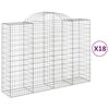 vidaXL Paniers &agrave; gabions arqu&eacute;s 18 pcs 200x50x140/160 cm Fer galvanis&eacute;