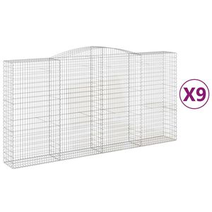 vidaXL Paniers &agrave; gabions arqu&eacute;s 9 pcs 400x50x200/220 cm Fer galvanis&eacute;