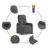 vidaXL Fauteuil de massage inclinable Gris fonc&eacute; Tissu