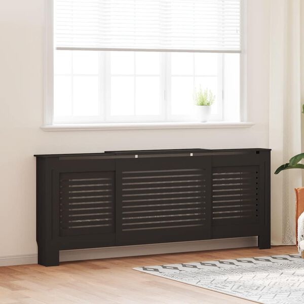 vidaXL Cache-radiateur MDF Noir 205 cm