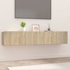 vidaXL Meubles TV 2 pcs ch&ecirc;ne sonoma 80x30x30 cm bois d'ing&eacute;nierie
