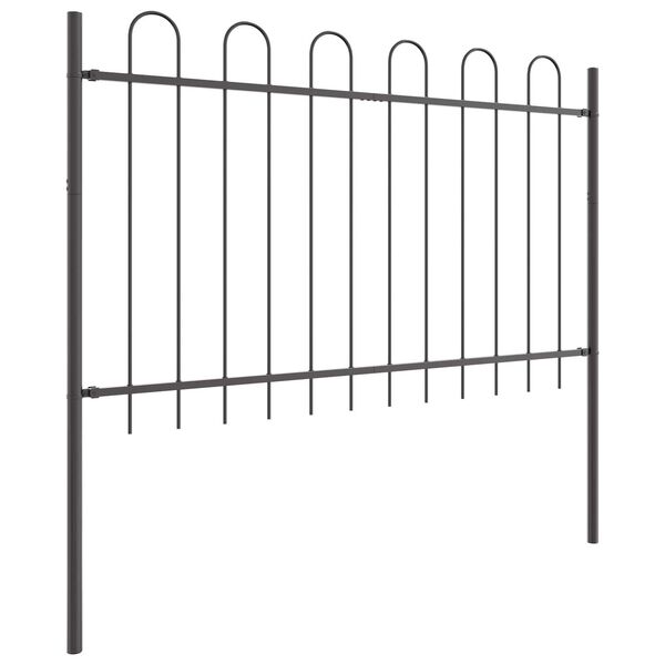 vidaXL Cl&ocirc;ture de jardin Gris 1,7 x 0,8 m Acier rev&ecirc;tu de poudre