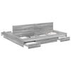 vidaXL Cadre de lit avec rangement avec porte Gris Sonoma 200 x 200 cm