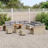 vidaXL Ensemble de canap&eacute; de jardin 13 pcs Beige polyrotin