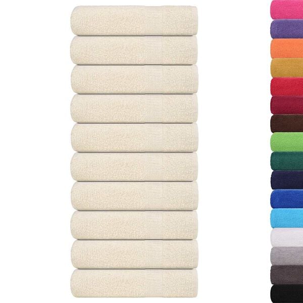 vidaXL Serviettes de douche FROGN 10 pcs cr&egrave;me 70x140 cm 360 g/m&sup2;