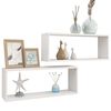 vidaXL &Eacute;tag&egrave;res murales cube 2 pcs Blanc 60x15x23 cm Bois d&rsquo;ing&eacute;nierie