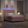 vidaXL Lit &agrave; ressort LED avec matelas Rose 140 x 190 cm tissu