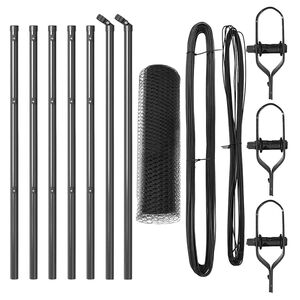 vidaXL Fixation au sol hexagonale 10 x 0,5 m Acier recouvert de PVC