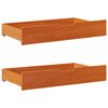 vidaXL Tiroirs sous le lit 2 pcs brun cire 95x55x17 cm pin massif