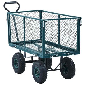 vidaXL Chariot &agrave; main de jardin Vert 350 kg