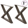 vidaXL Pieds de table basse 2 pi&egrave;ces Acier naturel 70 x (42-43,3) cm Acier