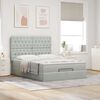 vidaXL Cadre de lit ottoman et matelas gris clair 140x190 velours
