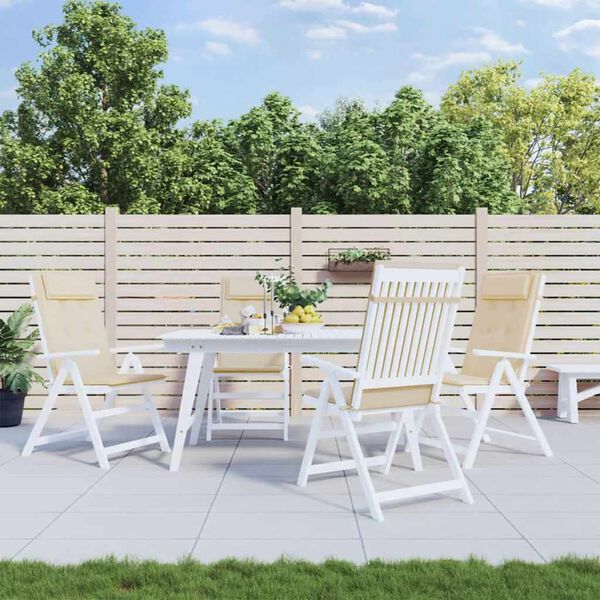 vidaXL Coussins de chaise &agrave; dossier haut lot de 4 beige tissu oxford