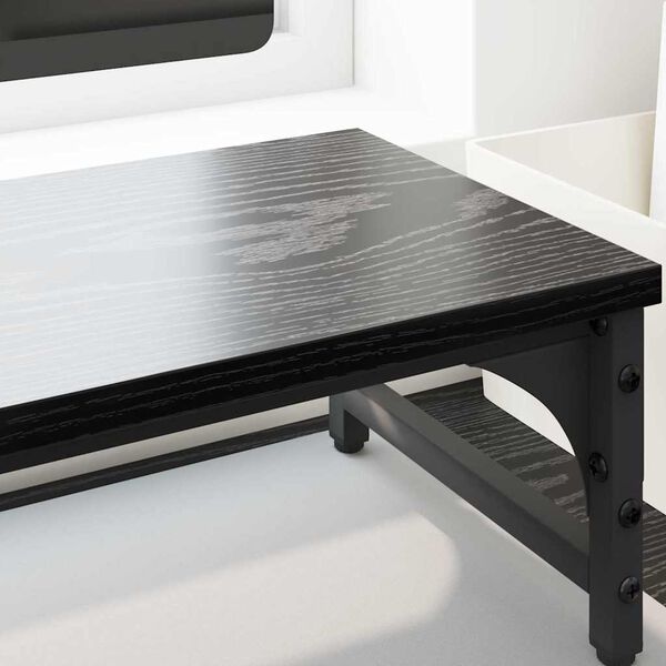 vidaXL Support de moniteur Ch&ecirc;ne noir 85 x 23 x 15,5 cm