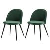 Venture Home Chaises &agrave; manger lot de 2 Velvet velours noir/vert