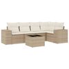 vidaXL Salon de jardin avec coussins 6 pcs beige r&eacute;sine tress&eacute;e