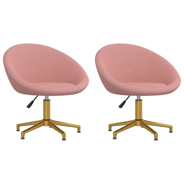 vidaXL Chaises &agrave; manger lot de 2 rose velours