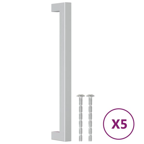 vidaXL Poign&eacute;es d'armoire 5 pcs argent&eacute; 192 mm acier inoxydable