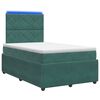 vidaXL Lit boxspring LED avec matelas Vert fonc&eacute; 120 x 190 cm Velours