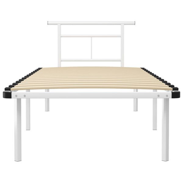 vidaXL Cadre de lit sans matelas blanc métal 90x200 cm