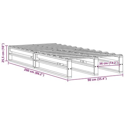 vidaXL Cadre de lit sans matelas blanc 90x200 cm bois de pin massif