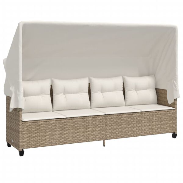 vidaXL Salon de jardin avec coussins 5 pcs beige r&eacute;sine tress&eacute;e