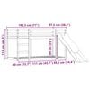 vidaXL Lit superposé sans matelas avec toboggan blanc noir 90x190 cm