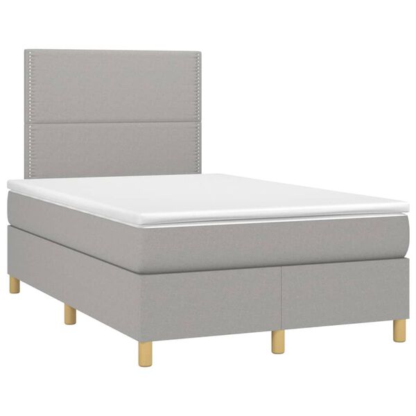 vidaXL Sommier &agrave; lattes de lit avec matelas Gris clair 120x200cm Tissu