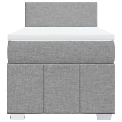 vidaXL Sommier à lattes de lit avec matelas Gris clair 90x200 cm Tissu