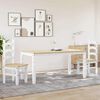 vidaXL Ensemble &agrave; manger Panama 3 pcs blanc bois de pin massif