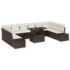 vidaXL Ensemble de canap&eacute; de jardin 11 pc Marron polyrotin