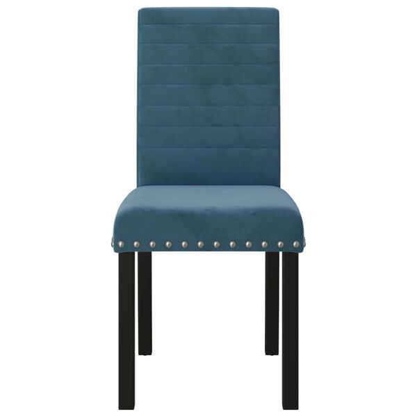 vidaXL Chaises &agrave; manger lot de 4 bleu velours