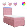 vidaXL Sommier &agrave; lattes de lit avec matelas Rose 90x190 cm Velours
